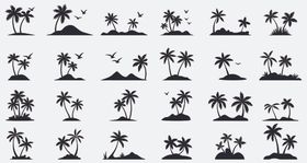 椰树剪影素材