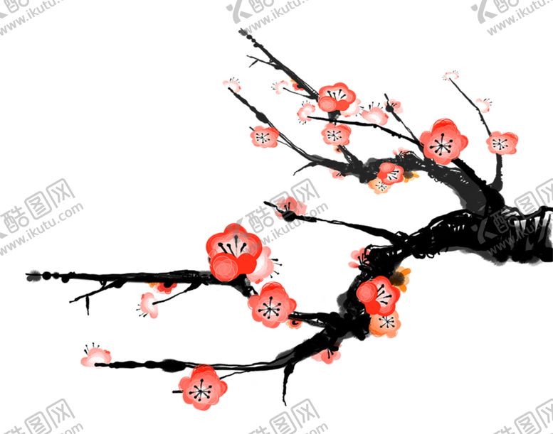 编号：76067205190149469734【酷图网】源文件下载-中国风水墨梅