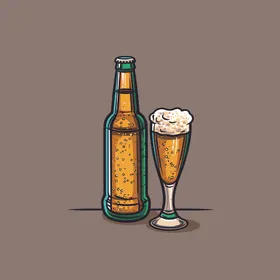 可爱啤酒卡通绘画儿童插画干矢量logo