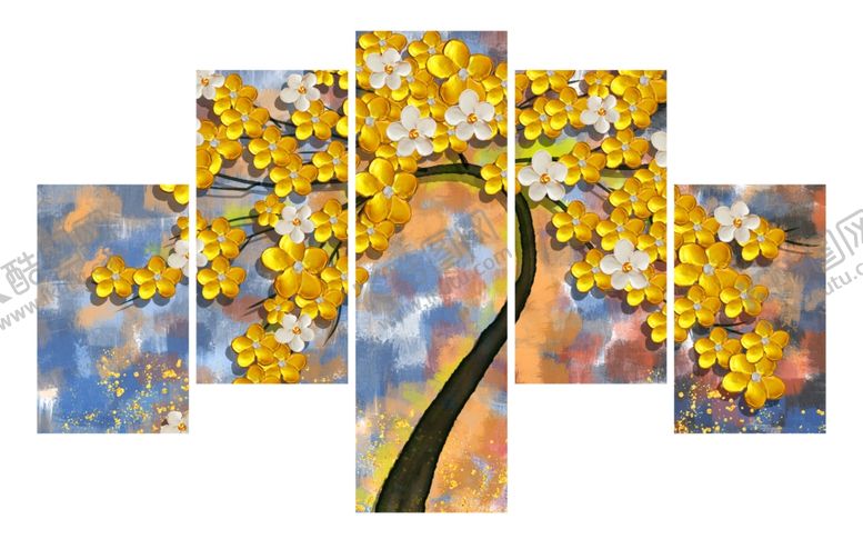 编号：42468607091106052821【酷图网】源文件下载-发财树油画装饰画