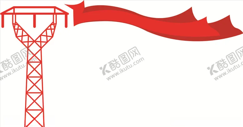 编号：92966106241746119332【酷图网】源文件下载-高压线杆红丝带