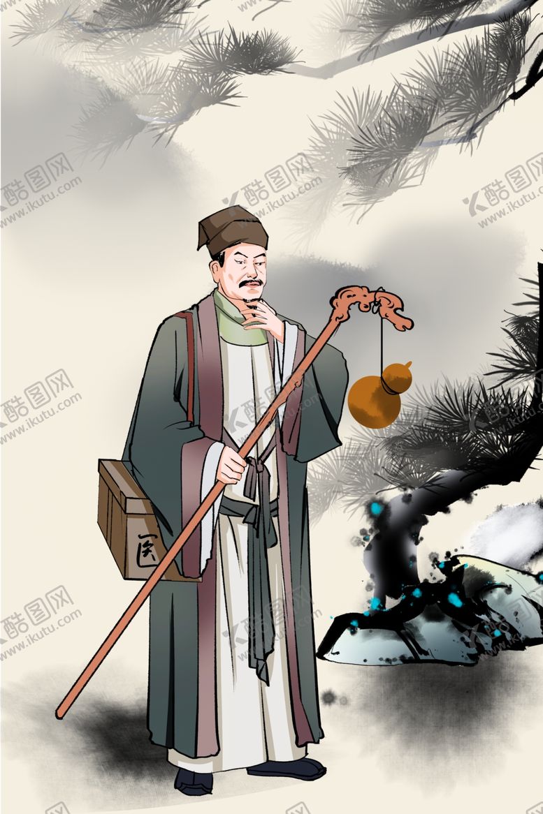 编号：16323209130204167715【酷图网】源文件下载-中医传统人物国风合成海报素材