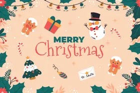 圣诞节日装饰插画