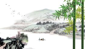 水墨花国画