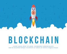扁平化矢量火箭创意概念图