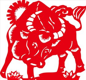 2021年牛剪纸春节窗花图案