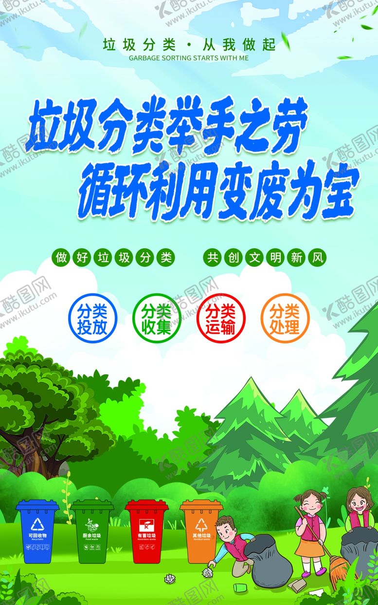 编号：41850412050006025004【酷图网】源文件下载-垃圾分类举手之劳