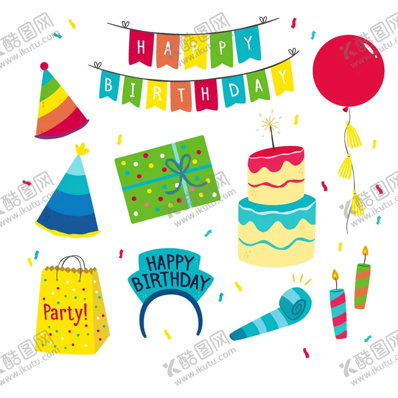 编号：24163510020516151304【酷图网】源文件下载-生日装饰元素