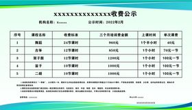 驾校收费明细公示表