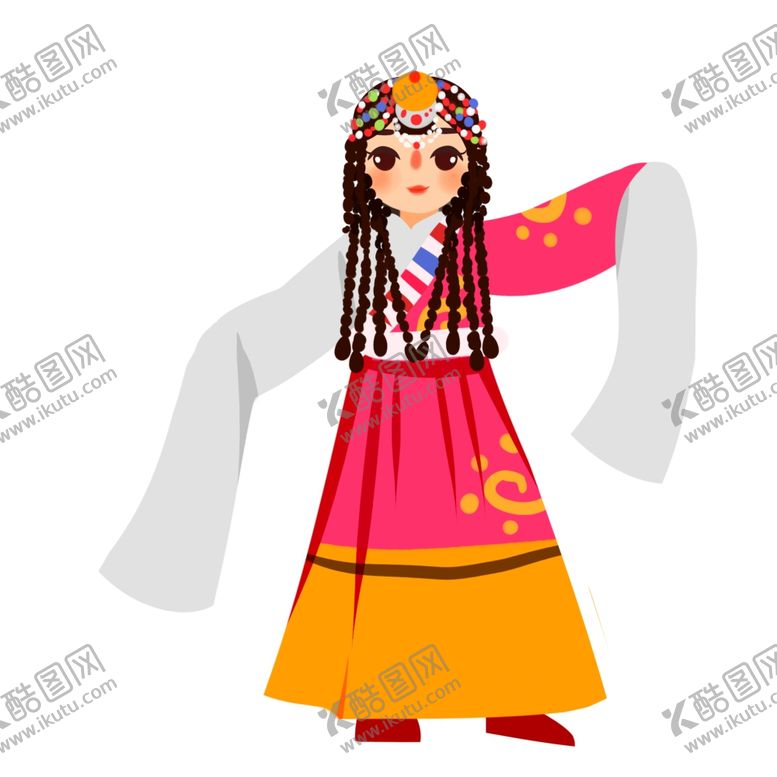 编号：33647911020810272325【酷图网】源文件下载-藏族卡通人物元素