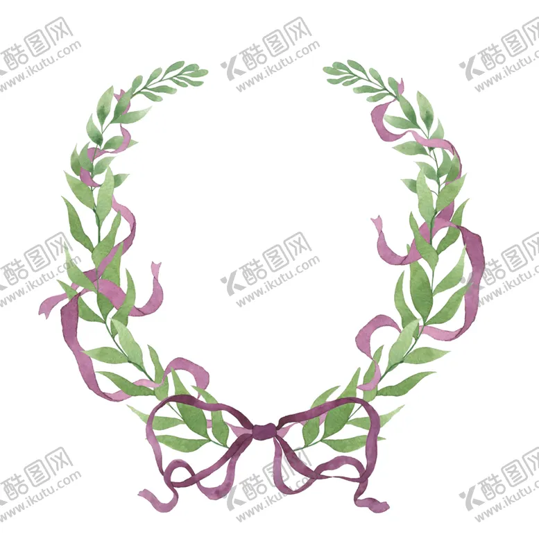 编号：63255106272332186682【酷图网】源文件下载-手绘植物花环