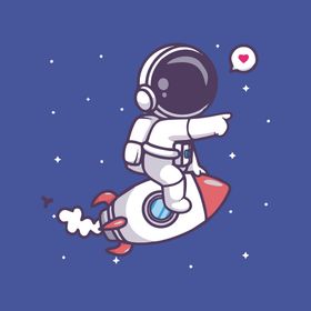 可爱宇航员卡通矢量儿童插画外星人小绿人动物