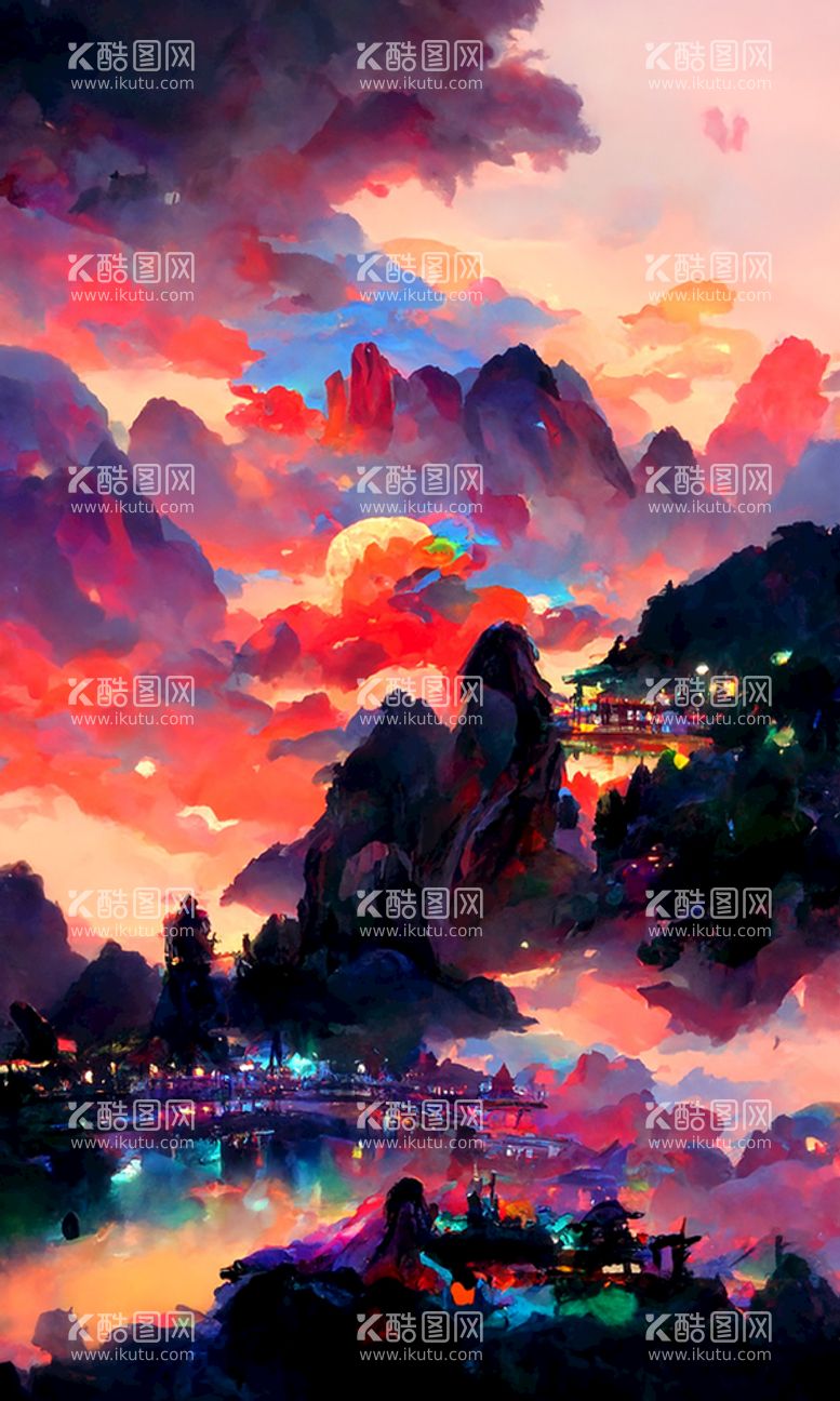 编号：35264810082041451205【酷图网】源文件下载-黄山风景区插画