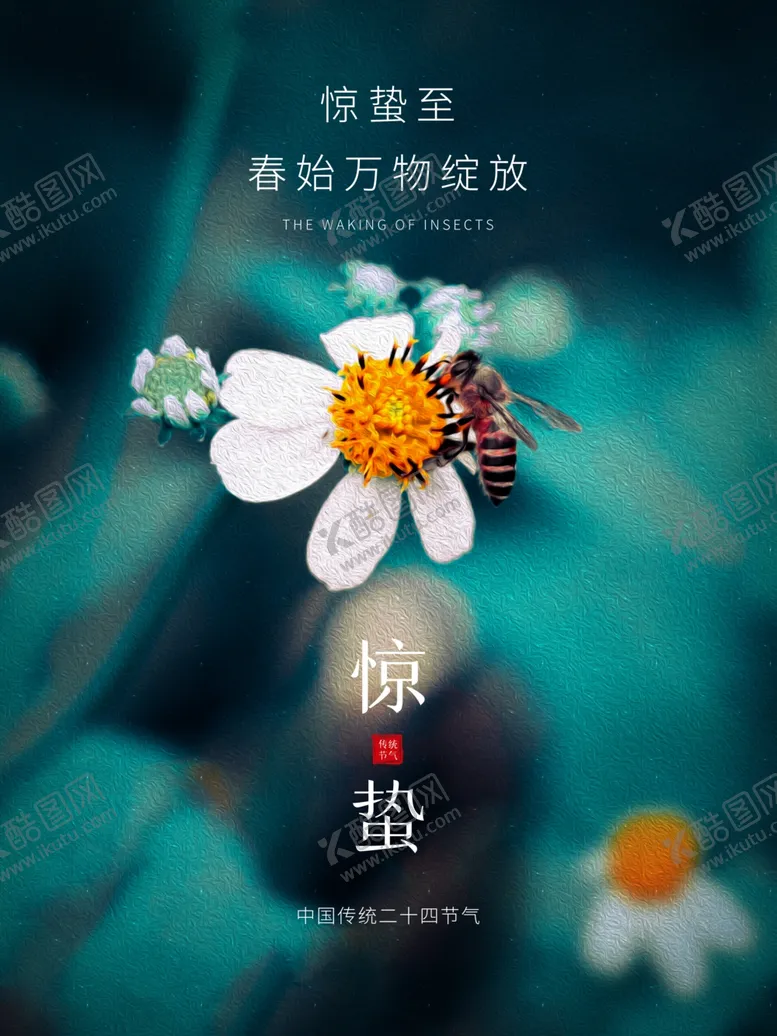 编号：49787703132143407396【酷图网】源文件下载-唯美花朵惊蛰节气海报