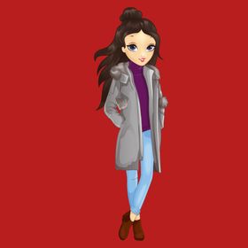 手绘女孩女人