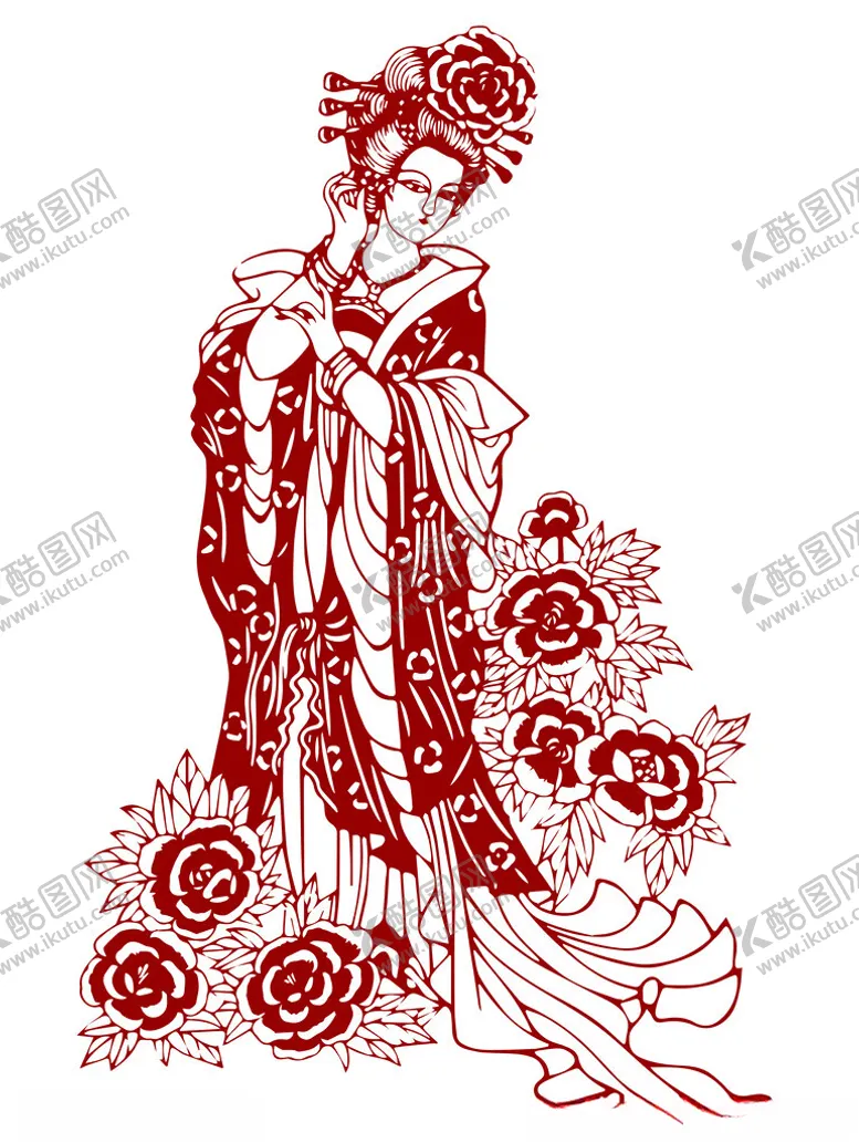 编号：39567102072137212793【酷图网】源文件下载-剪纸美女