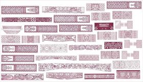 花纹花边传统图案装饰雕花