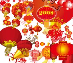 灯笼中国风组合丝绸