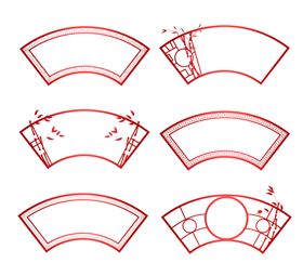 中国风扇形边框标题背景线条
