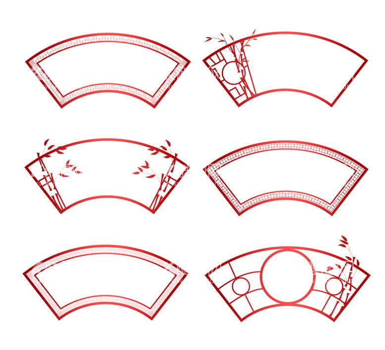 编号：76145809192229300593【酷图网】源文件下载-中国风扇形边框标题背景线条