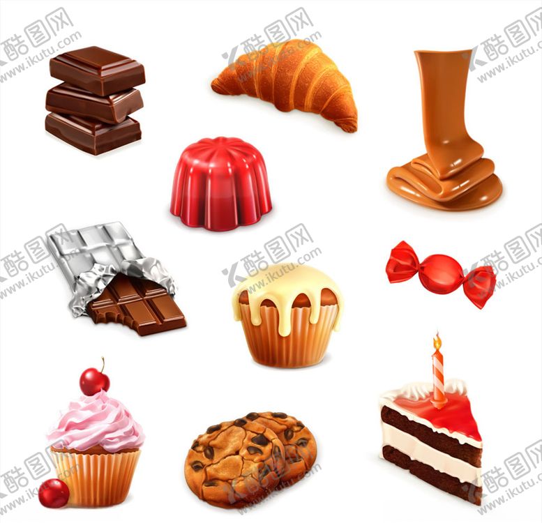 编号：79713110080309328829【酷图网】源文件下载-矢量蛋糕甜点素材