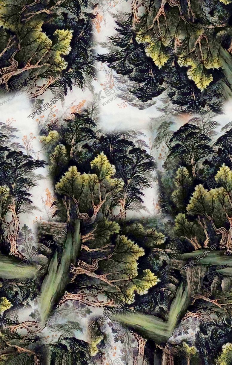 编号：32973509112120106587【酷图网】源文件下载-水墨印花