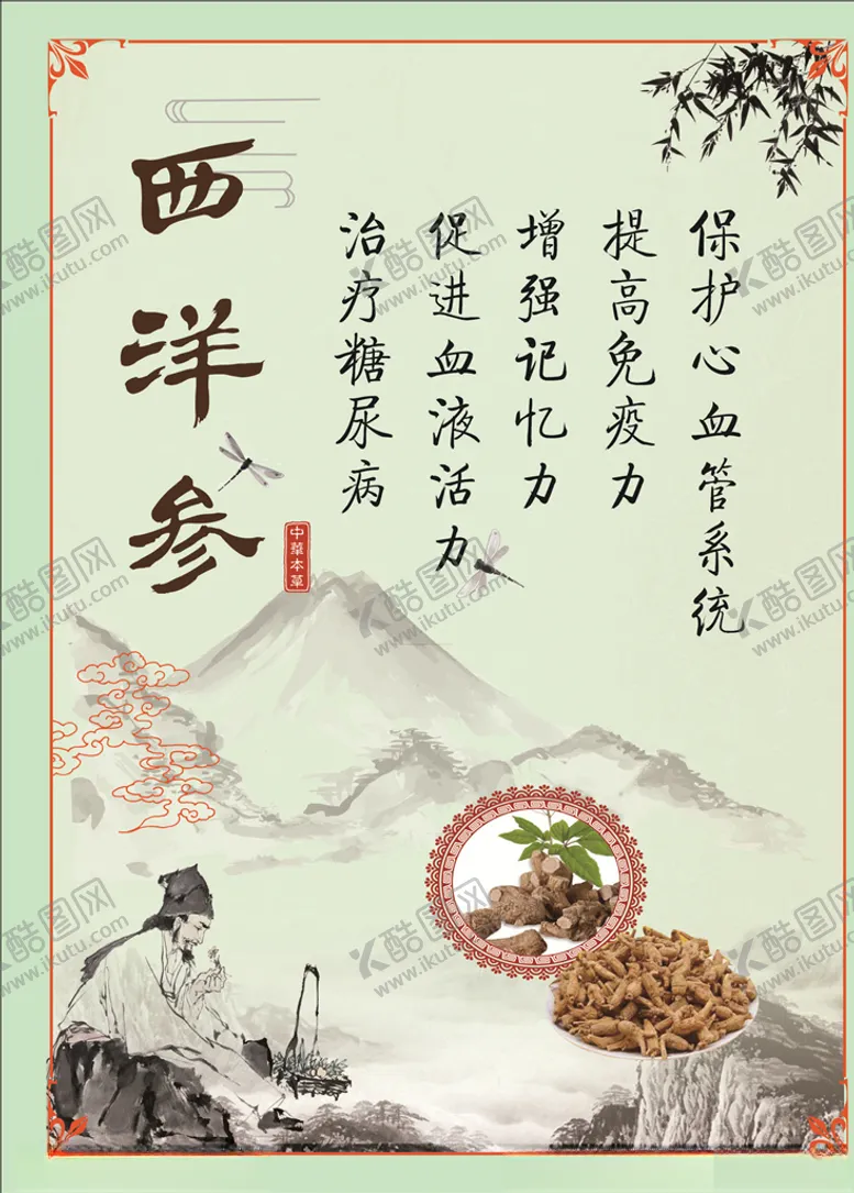 编号：14576806290751347526【酷图网】源文件下载-中药药材西洋参