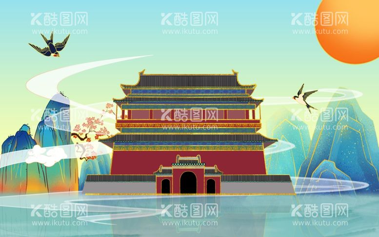 编号：24450511260347442031【酷图网】源文件下载-中国风建筑背景墙