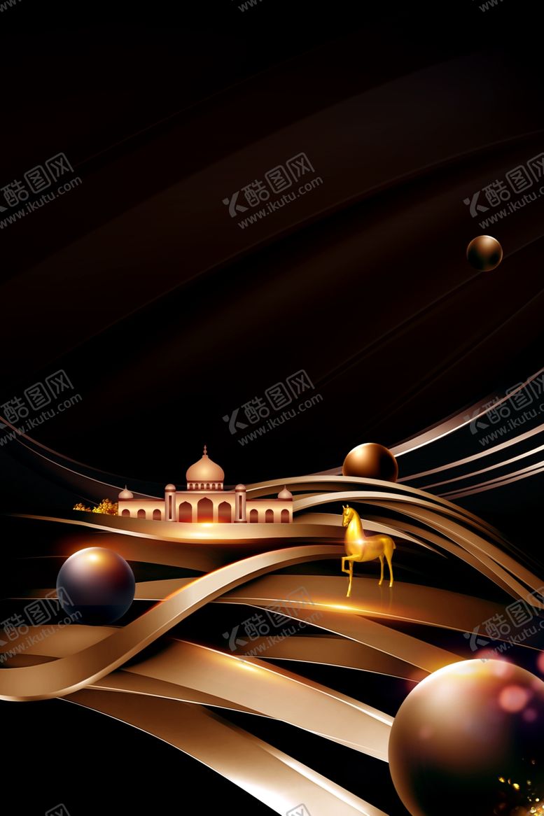 编号：84141109211354098365【酷图网】源文件下载-地产建筑城市高端金色线条背景