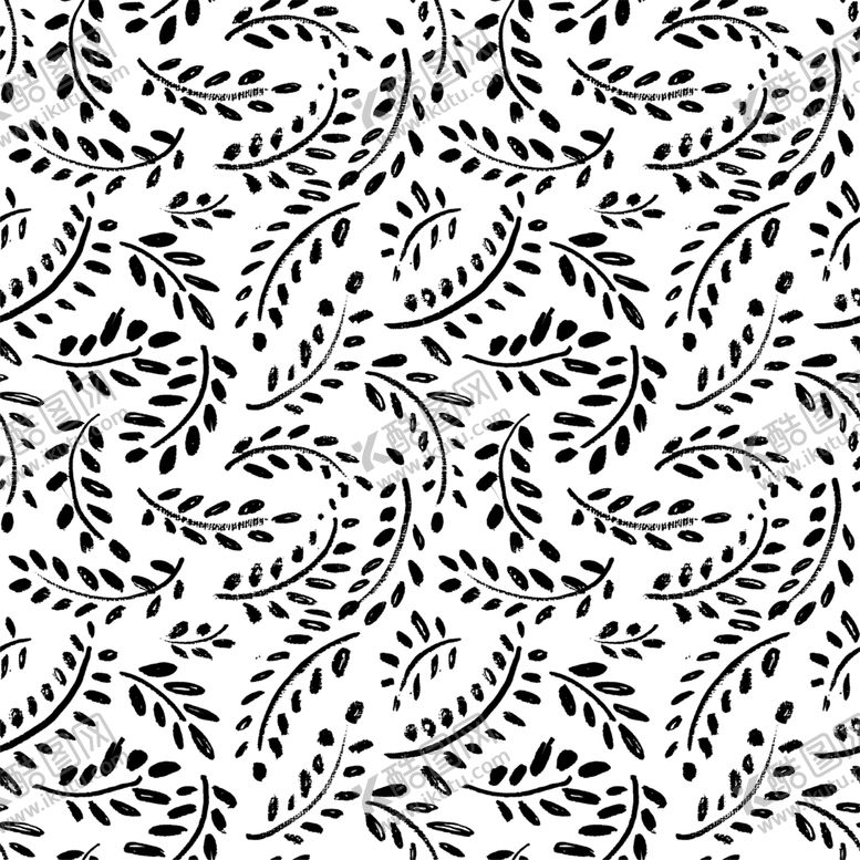 编号：21278106292004475458【酷图网】源文件下载-黑白枝叶花纹图案
