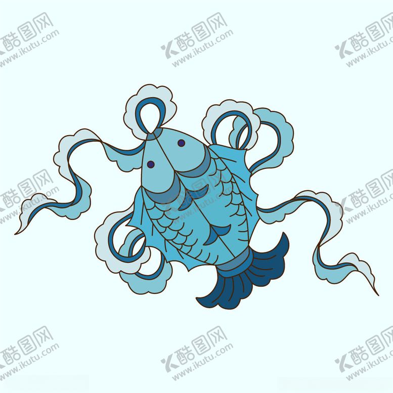 编号：51300804291549339758【酷图网】源文件下载-蓝色奇幻鱼插画