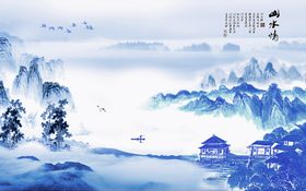 水墨山水中国画禅意写意