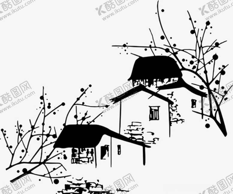 编号：60943009251955146966【酷图网】源文件下载-水墨房子