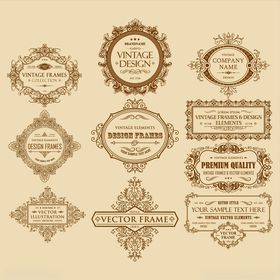 复古风格装饰性边框集合