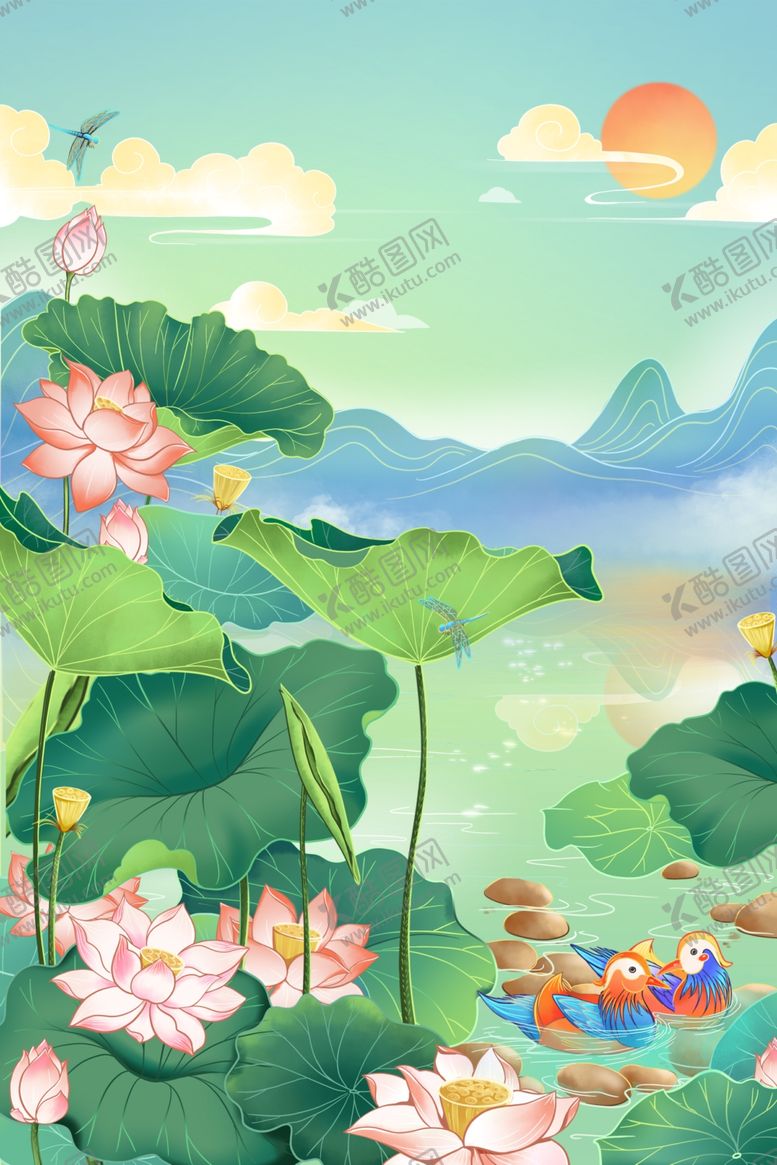 编号：53340304131326039031【酷图网】源文件下载-夏日荷塘美景