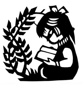 剪纸民俗人物典雅青花花团花