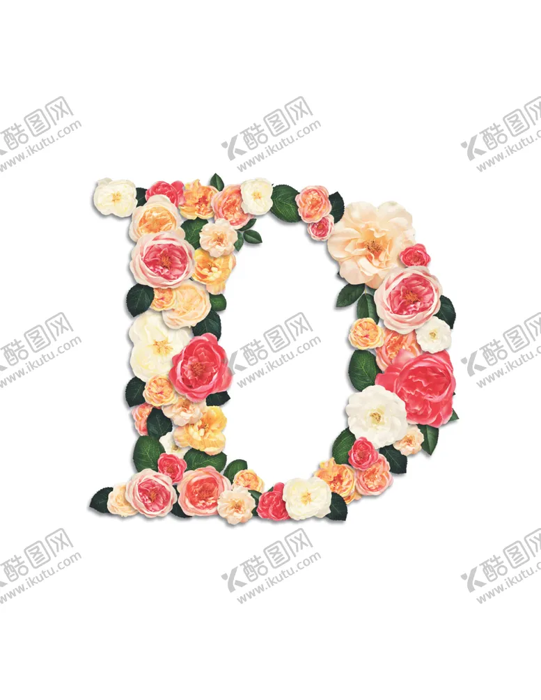 编号：57055407020923261082【酷图网】源文件下载-花卉植物英文字母元素