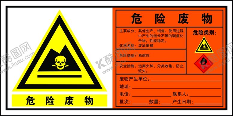 编号：78390507140122231232【酷图网】源文件下载-危险废物告知牌
