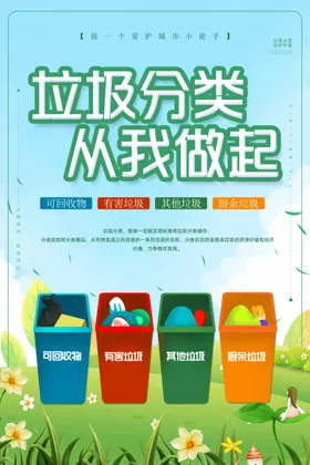 垃圾分类回收标语指南展板