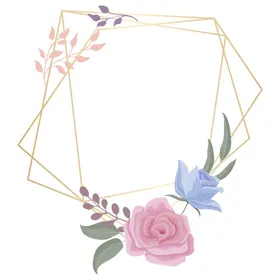 金色边框植物花环金色花边 金色
