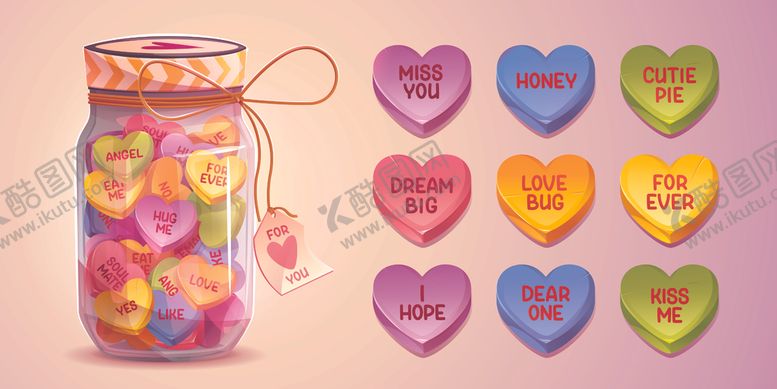 编号：99765004060028454780【酷图网】源文件下载-爱心糖果罐