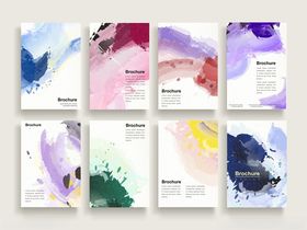 多彩水彩风格空白海报模板