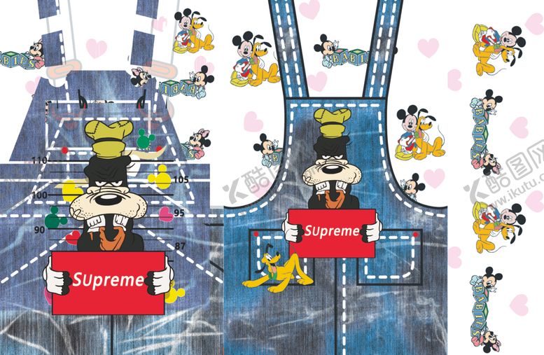 编号：29112409271416134458【酷图网】源文件下载-卡通定位仿牛仔印花