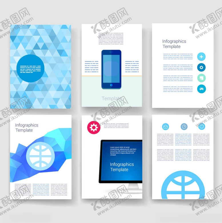 编号：59351704271333593847【酷图网】源文件下载-蓝色系手机主题宣传册设计