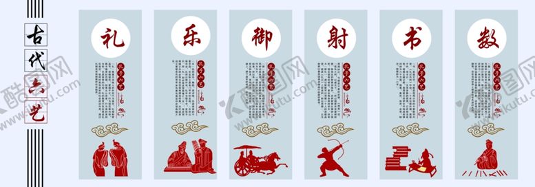 编号：40853906240825114773【酷图网】源文件下载-古代六艺礼乐射御书数