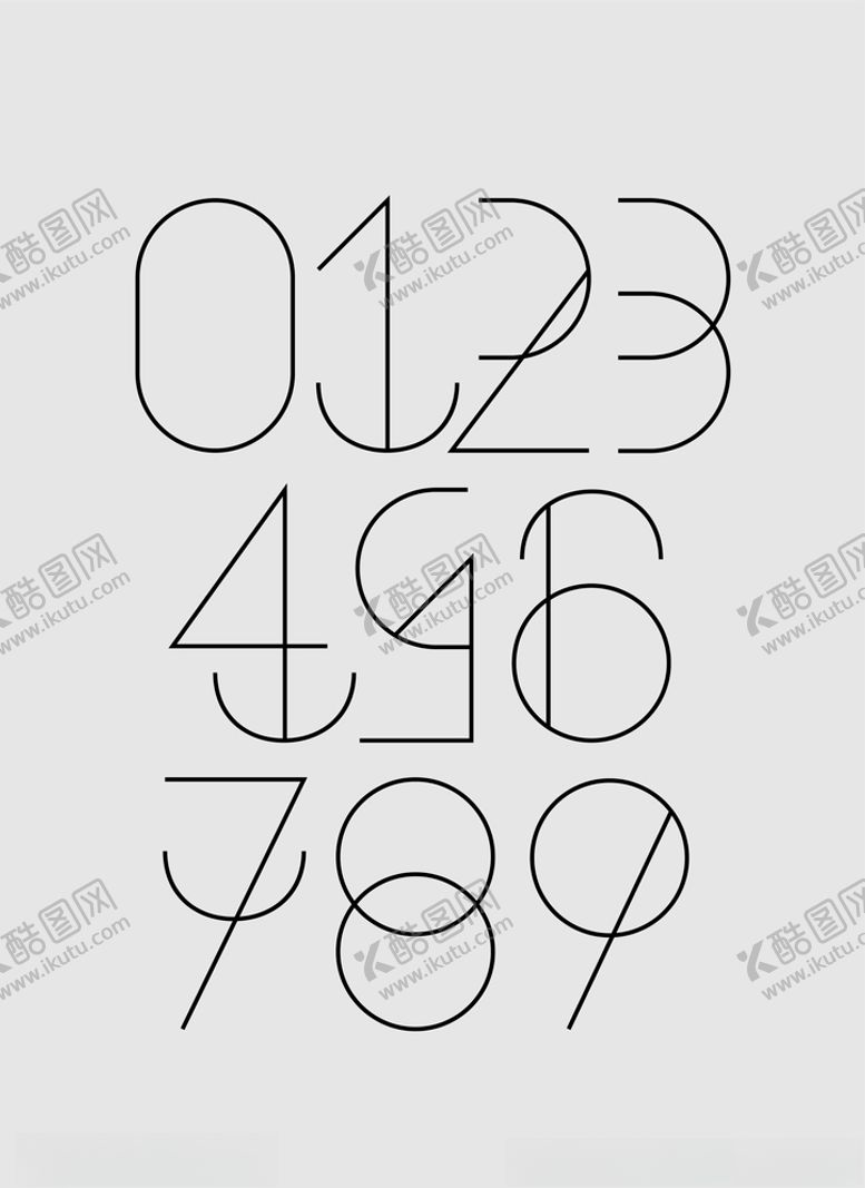 编号：67425005030502321721【酷图网】源文件下载-一二三四五六字体设计