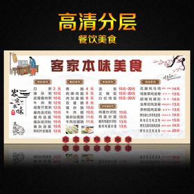 菜单    图片   菜谱  价格表psd