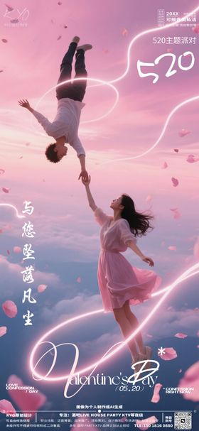 酒吧KTV520情人节海报