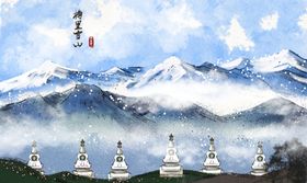 中国风意境水墨山水画