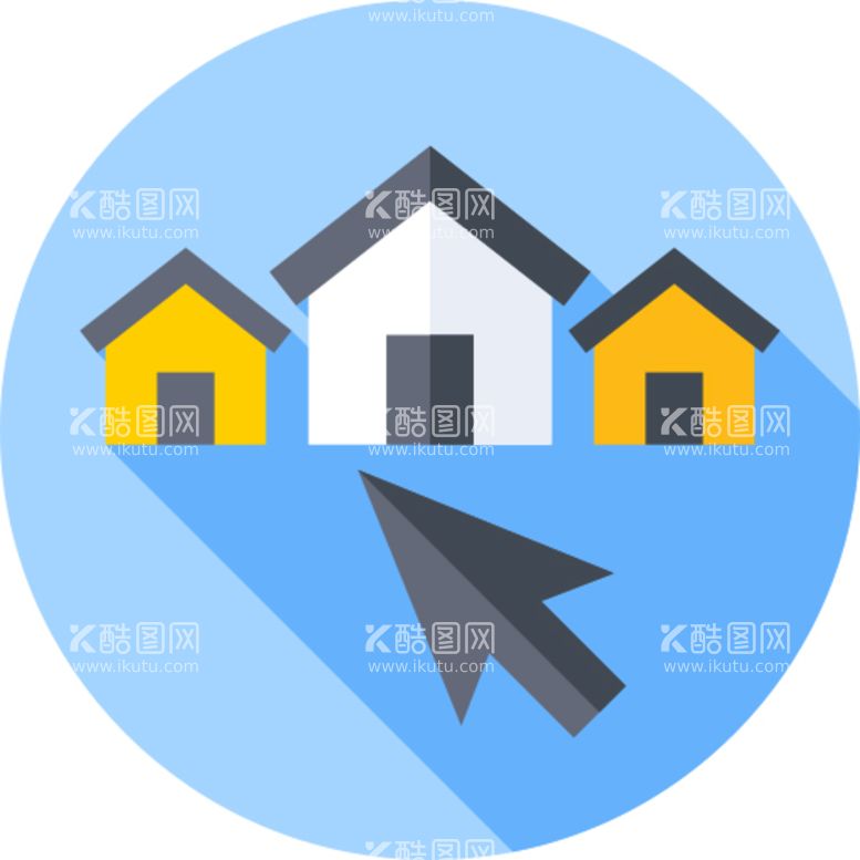 编号：63498611191436276933【酷图网】源文件下载-房子图标与箭头